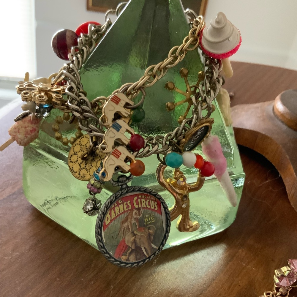 Vintage Circus charms Rhinestones intricate charmed bracelet popsicles Animals